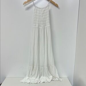 Z Supply Jazmin Maxi Dress, White, Strappy, Tierd, Lined, Small, Smocked Bodice